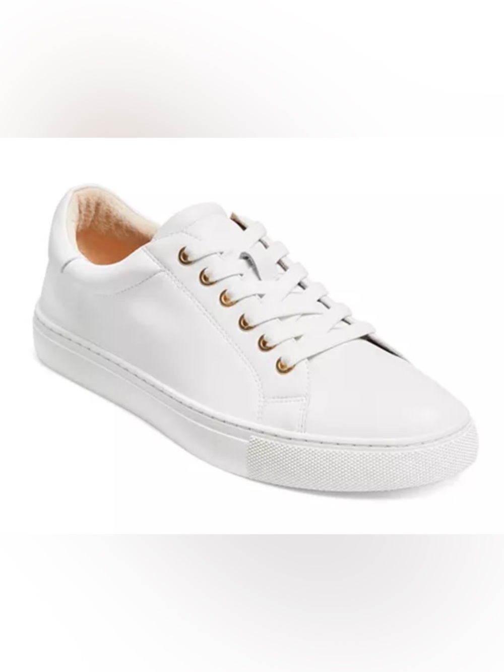 Jack Rogers Rory Sneakers 9M White Leather Lace Up Rubber Sole Low Top Excellent